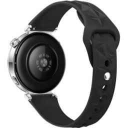INF Bracelet de montre en silicone compatible avec Huawei GT4/GT5/GT5 Pro - Design fin et cristal de glace Le noir