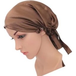 INF Bonnet de nuit en soie pour les soins capillaires - Respirant et confortable café