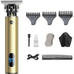 INF Tondeuse à Cheveux Électrique Professionnelle avec Lame en Céramique & Écran LCD, compatible avec Huawei, Samsung, APPLE, Or
