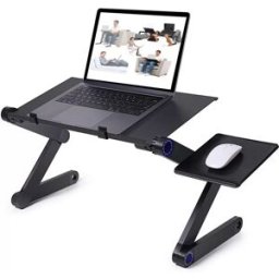INF Table d'ordinateur portable réglable - 17" - Noir