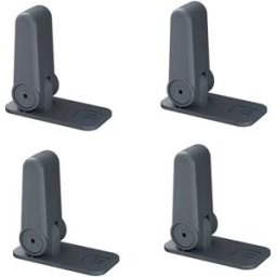 INF Loquets de Sécurité Multi-usages Pack de 4 - Verrou ABS Auto-adhésif pour Armoires, Portes de Four et Portes Le noir