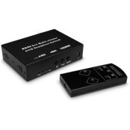 INF Séparateur HDMI 2 en 1 Sortie - Aluminium 4K 30Hz Écran Partagé avec Télécommande IR, DC 5V1A, compatible avec ordinateur