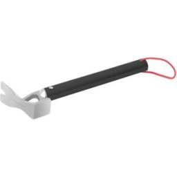INF Marteau multifonction pour piquets de tente - Alliage d'aluminium, tête texturée, extracteur de piquets et cordon Le noir