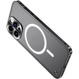 INF Coque Magnétique Noire en Aluminium Compatible avec iPhone 17 Pro avec Fermoir Hippocampe