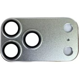 INF Protection d'objectif d'appareil photo en métal argenté compatible avec iPhone 17 Air - Verre trempé, anti-explosion