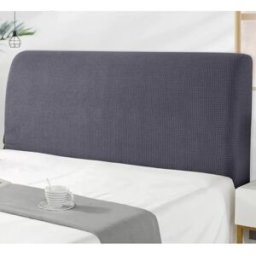 INF Housse de Tête de Lit Enveloppante Gris Métal 150cm (Convient aux Têtes de Lit de 150-170cm) - Protection Rembourrée Souple