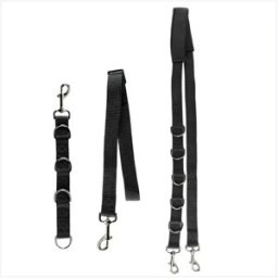 INF Ensemble de toilettage et de bain pour animaux de compagnie en trois pièces – Laisse de retenue en polyester pour chien Le noir