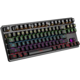 INF Clavier mécanique filaire 87 touches - Rétroéclairage RGB personnalisable, switches bleus remplaçables à chaud