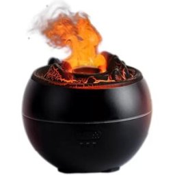 INF Diffuseur d'arômes et humidificateur à flamme simulée (Top Crack Pattern) - Ultrasons et huiles essentielles Le noir