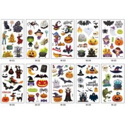 INF Tatouages temporaires d'Halloween 10 feuilles