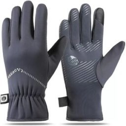 INF Gants de cyclisme d'hiver pour hommes : Thermiques, tactiles, coupe-vent et antidérapants Gris