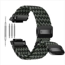 INF Bracelet de remplacement en nylon tissé compatible avec G-SHOCK Casio GA2100/GA110 Noir + Vert