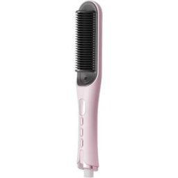 INF Brosse Lissante LCD Portable - Peigne Lissant et Bouclant 2-en-1 Rose