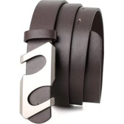 INF Ceinture à boucle S tendance - Ceinture en cuir PU avec boucle S en alliage pour jeans et robes café