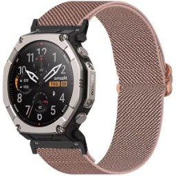 INF Bracelet de montre de remplacement en nylon compatible avec Amazfit T-Rex Ultra 2 26mm - Fermoir papillon élastique, 25cm x Rose