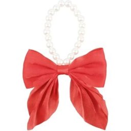 INF Collier de Perles pour Animaux de Compagnie avec Nœud Papillon Élastique - Élégance et Confort Rouge