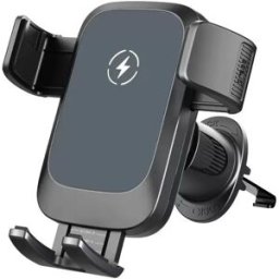 INF Chargeur sans fil voiture 15W Noir - Support magnétique pour grille d'aération, rotatif 360°, compatible avec iPhone 12-17