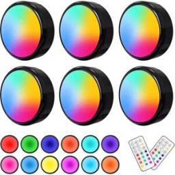 INF Spots LED Lumières de festival 13 couleurs avec variateur et télécommande 6 paquets