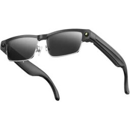 INF Lunettes intelligentes AI (cadre argenté) avec caméra HD 8MP et assistant vocal AI Le noir