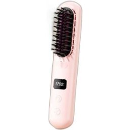 INF Brosse/peigne sans fil lissante et boucleuse à air froid avec écran LCD, coiffage humide/sec et 3 réglages 160°C/180°C/200°C Rose