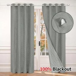 INF Rideau Opaque Thermique Isolant Coupe-Vent d'Hiver à Œillets pour Salon (Panneau Unique) Gris L