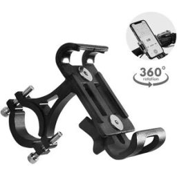 INF Support de téléphone de vélo, support rotatif à 360° en alliage d'aluminium Le noir