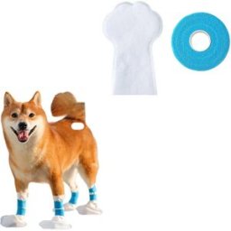 INF Bottes jetables imperméables pour animaux - 40 unités, tissu non-tissé, double sangles, blanc S