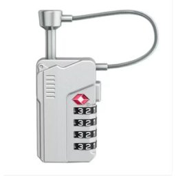 INF Cadenas Antivol TSA pour Bagages - Alliage de Zinc avec Câble à Combinaison pour Valises et Sacs à Dos Argent