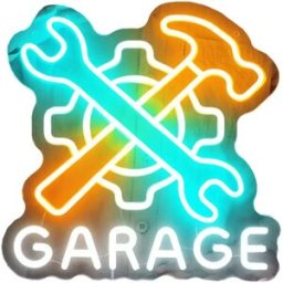 INF Panneau LED Clé et Marteau - Décoration Néon pour Garage, 44.6x33cm