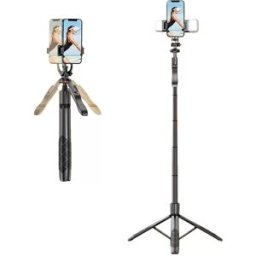 INF Trépied Selfie en Alliage d'Aluminium 1,53m avec Poignée Stabilisatrice & Interface 1/4" - Idéal pour le Streaming Live &