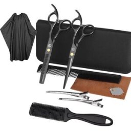 INF Kit de coiffure avec ciseaux, peignes, pinces, manteau 10 pièces