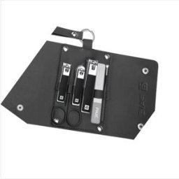 INF Ensemble de manucure 6 pièces avec 3 coupe-ongles - Kit de soin des ongles en acier inoxydable Le noir