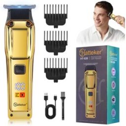 INF Tondeuse à Cheveux Rechargeable USB avec Écran LCD - Tondeuse Sans Fil Professionnelle Or