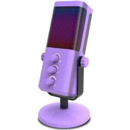 INF Microphone à condensateur USB RGB pour PC - Plug-and-Play, prise casque 3,5 mm, support réglable 360°, réduction de bruit Violet