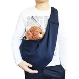 INF Sac Bandoulière de Transport pour Animaux de Compagnie avec Poche en Maille et Coussin de Fond - Portable et Confortable Bleu
