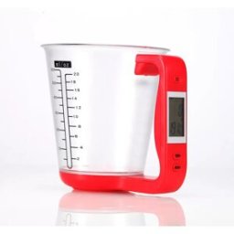 INF Balance Tasse Mesureuse Numérique avec Écran LCD et Unités Multiples - Rouge