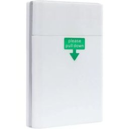 INF Étui à Cigarettes Slim à Rabat, Matériau PVC, Lot de 2 - Contient 20 Cigarettes Slim Blanc