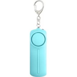 INF Alarme de sécurité personnelle 130dB avec lumière LED - Activation par anneau, alimentée par piles Bleu