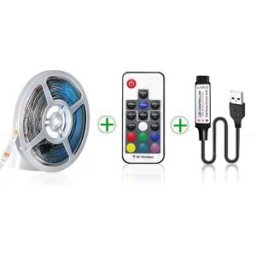 INF Kit de bande lumineuse LED RVB 5M avec télécommande sans fil