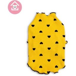 INF Adorable gilet imprimé à bordure à volants pour animaux de compagnie - Vêtements confortables pour chats et chiens L Jaune