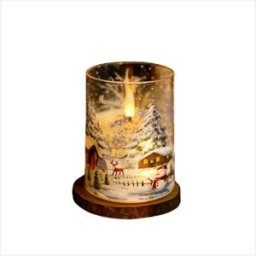 INF Bougies LED Maison de Noël - Fonctionnement à piles, télécommande, sans flamme