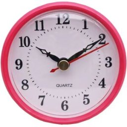 INF Mouvement d'horloge à cadre rose, cadran blanc et chiffres arabes noirs