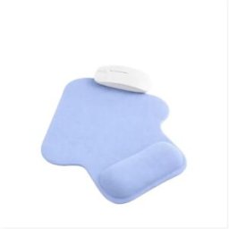 INF Repose-poignets et tapis de souris ergonomiques en silicone et lycra, antidérapants pour un confort de travail optimal. Bleu