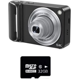 INF Appareil Photo Numérique Zoom Optique 6x avec Carte TF 32 Go - Mini Appareil Photo Selfie Haute Définition Le noir