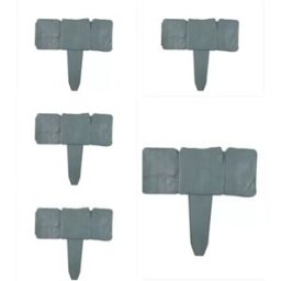 INF Panneaux de clôture de jardin en plastique x5 – Bordure décorative aspect pierre pour patio, balcon et pelouse Gris