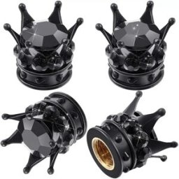 INF Bouchons de valve de pneu en forme de couronne incrustée de strass compatibles avec voitures, lot de 4, protection
