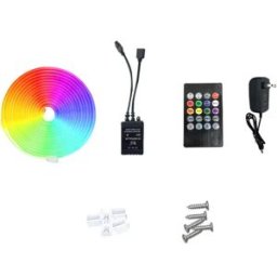 INF Ruban Lumineux Néon RGB 10m avec Télécommande, Synchronisation Musique et Prise EU