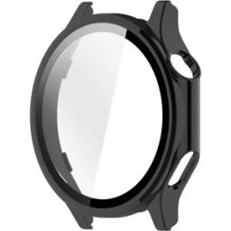 INF Coque intégrée PC+verre trempé compatible avec Oppo Watch X3 et compatible avec OnePlus Watch 4 - Protection écran Le noir