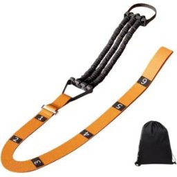 INF Sangle d'assistance pour tractions - Bande de résistance réglable à pied unique avec boucle de sécurité ABS, mousqueton en Orange