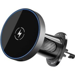 INF Support de ventilation voiture magnétique 15W Noir - Chargeur sans fil, compatible avec iPhone 12-17 et téléphones Android